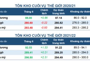 tồn kho cuối vụ trên thế giới